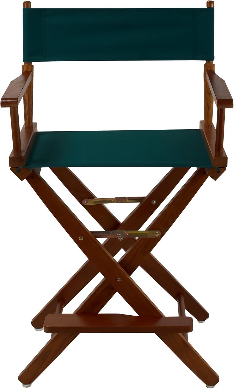 206-24-032-32 24 in. Extra-Wide Premium Directors Chair, Oak Frame with Hunter Green Color Cover