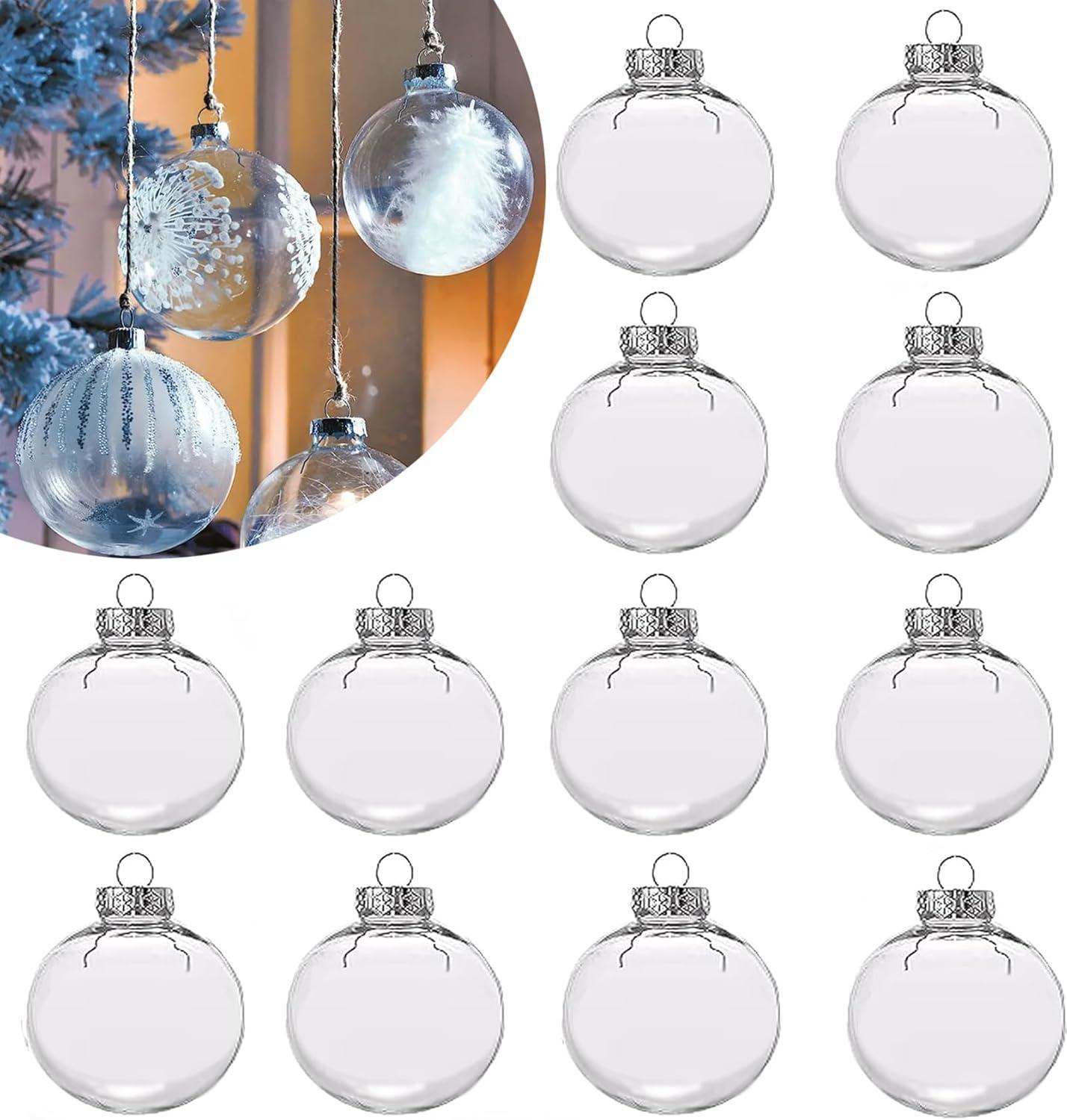 Dytern Christmas,12pcs Transparent Christmas Ball Empty DIY Balls Christmas Tree Baubles