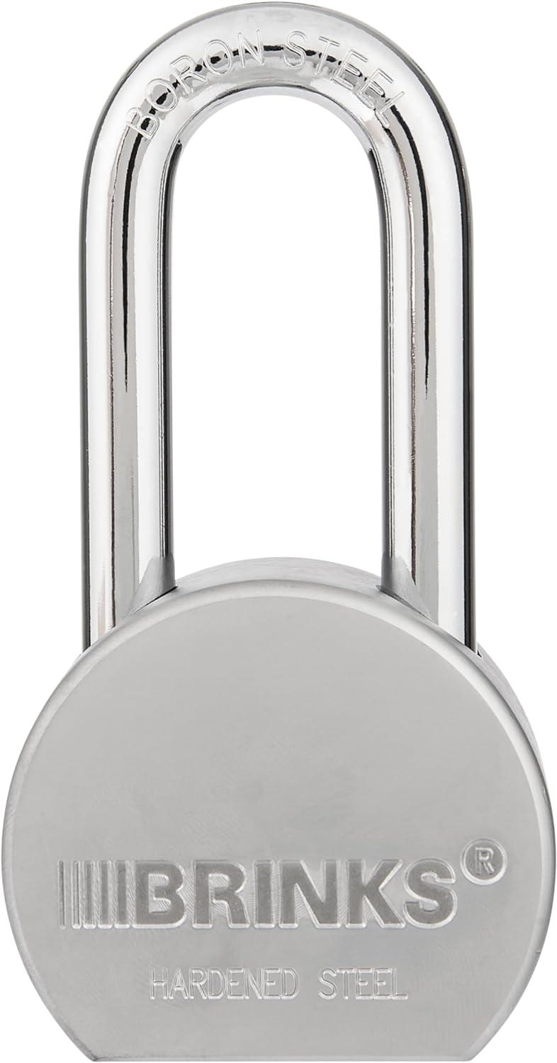 Brinks 2.5'' Silver Steel Keyed Padlock with Brass Key