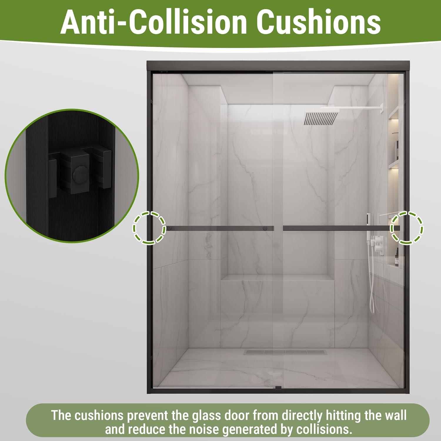 EASTANA Semi-frameless bypass bathroom sliding door AADSH6269LL