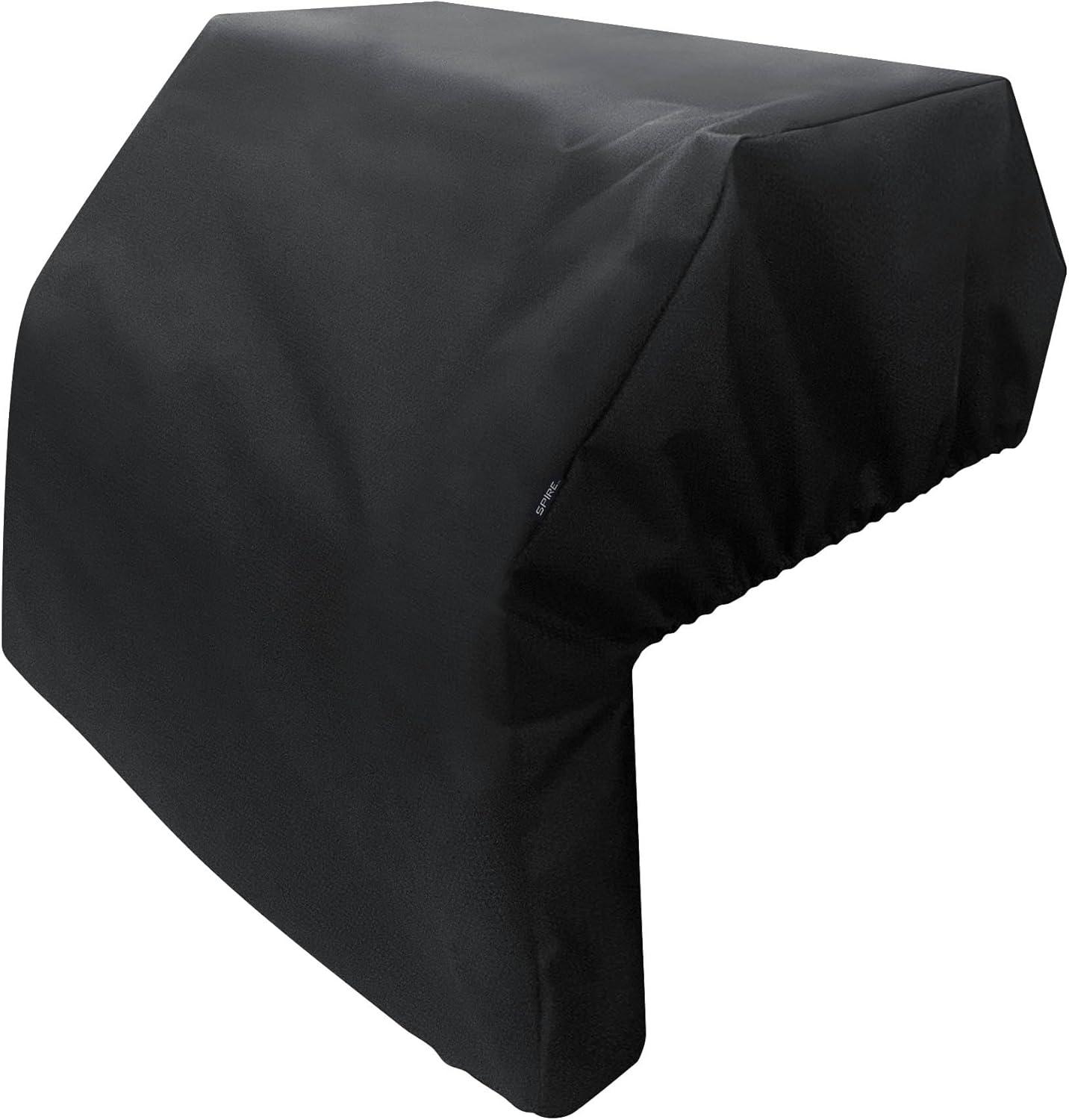 Black Weather Resistant Polyester PVC Island Grill Cover