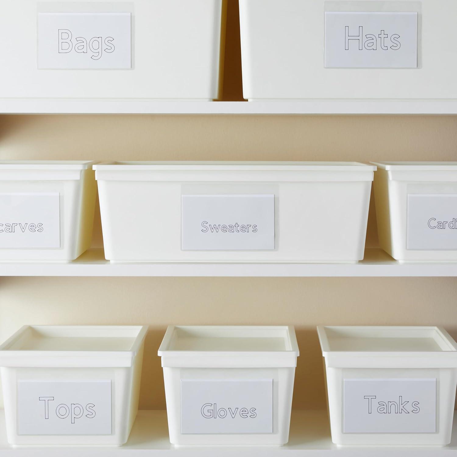 Juvale 100 Pack Clear Pockets Sleeves for Index Cards 3x5, Bulk Self-Adhesive Top Load Label, Plastic Holder Protectors for Office Storage Supplies