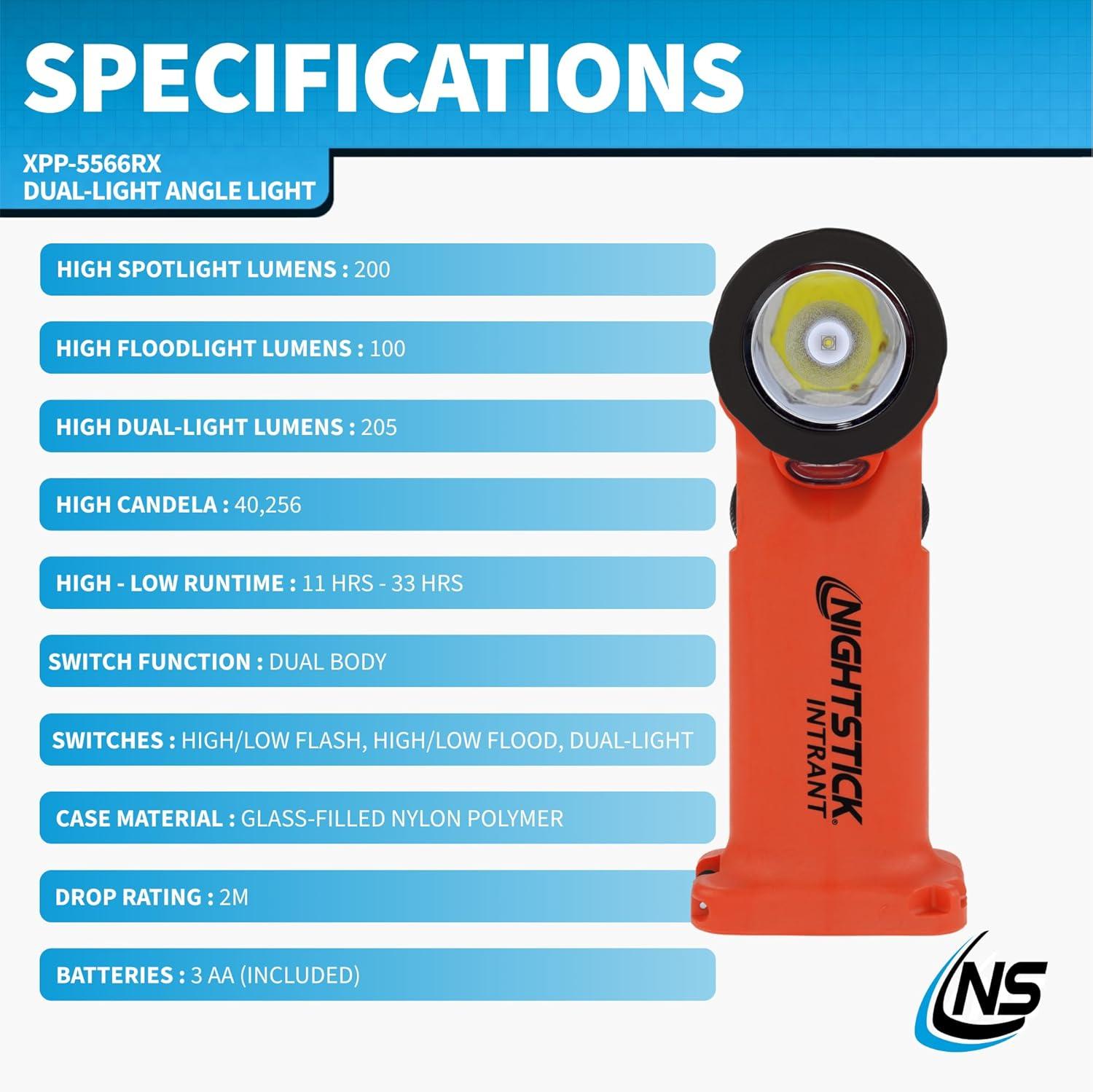 Nightstick Angle Light 3 Aa Red 200 Lumens