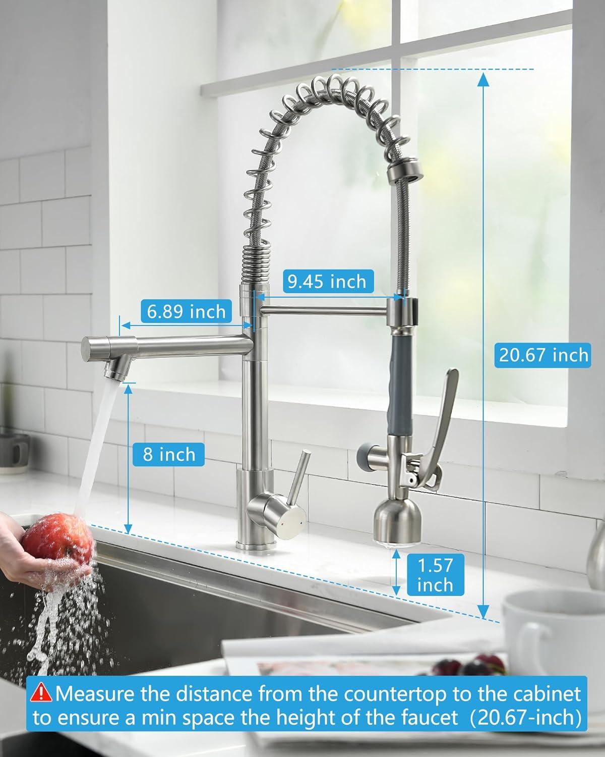 Brushed Nickel LED Pull-Down Kitchen Faucet with Sprayer