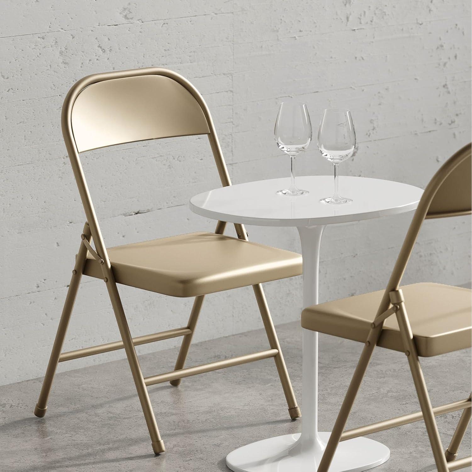 Commercialine Steel Folding Chair Set (Set of 4)