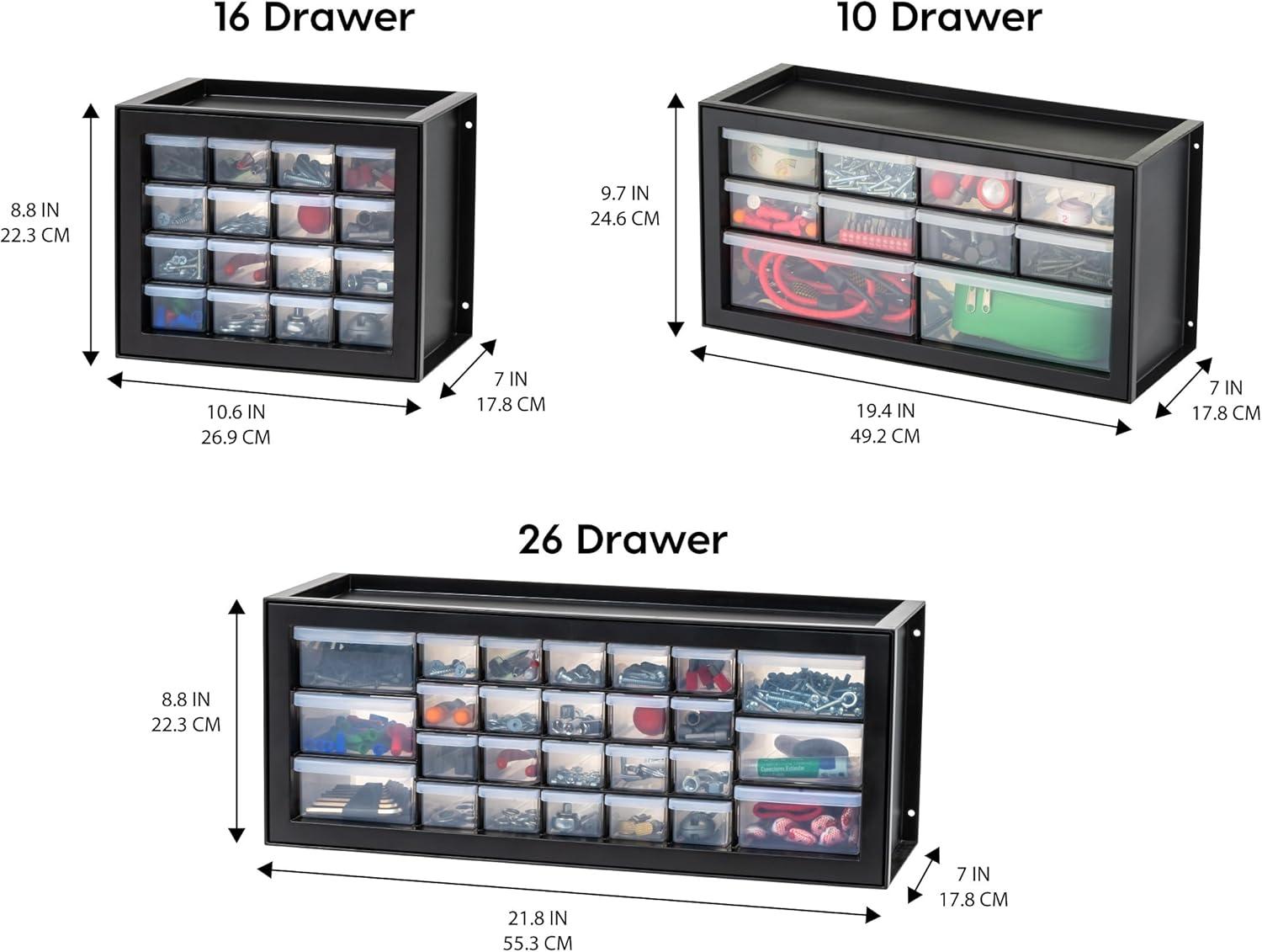 IRIS USA Stackable Storage Cabinet for Hardware Crafts, Small Parts Organizer Drawer, Compartment