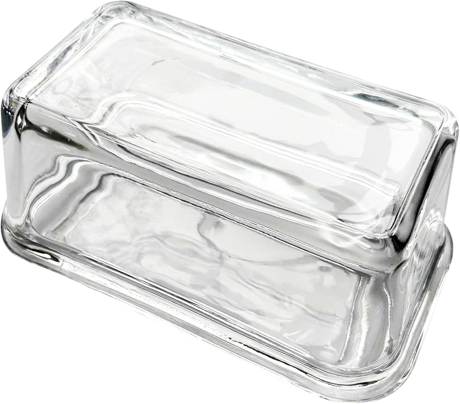 Fox Run Glass Butter Dish With Cover, For The Counter or Refrigerator