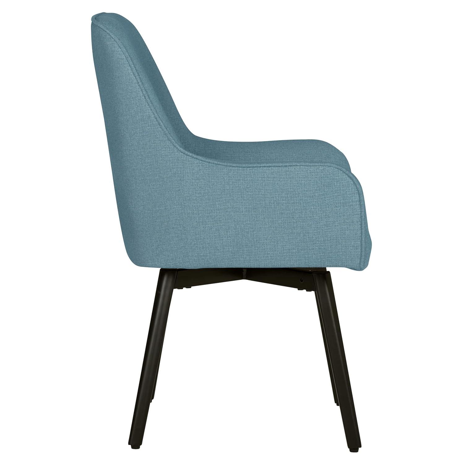 Studio Designs Home Spire Luxe Swivel Chair with Arms, Dining/Office, Black/Baltic Fabric