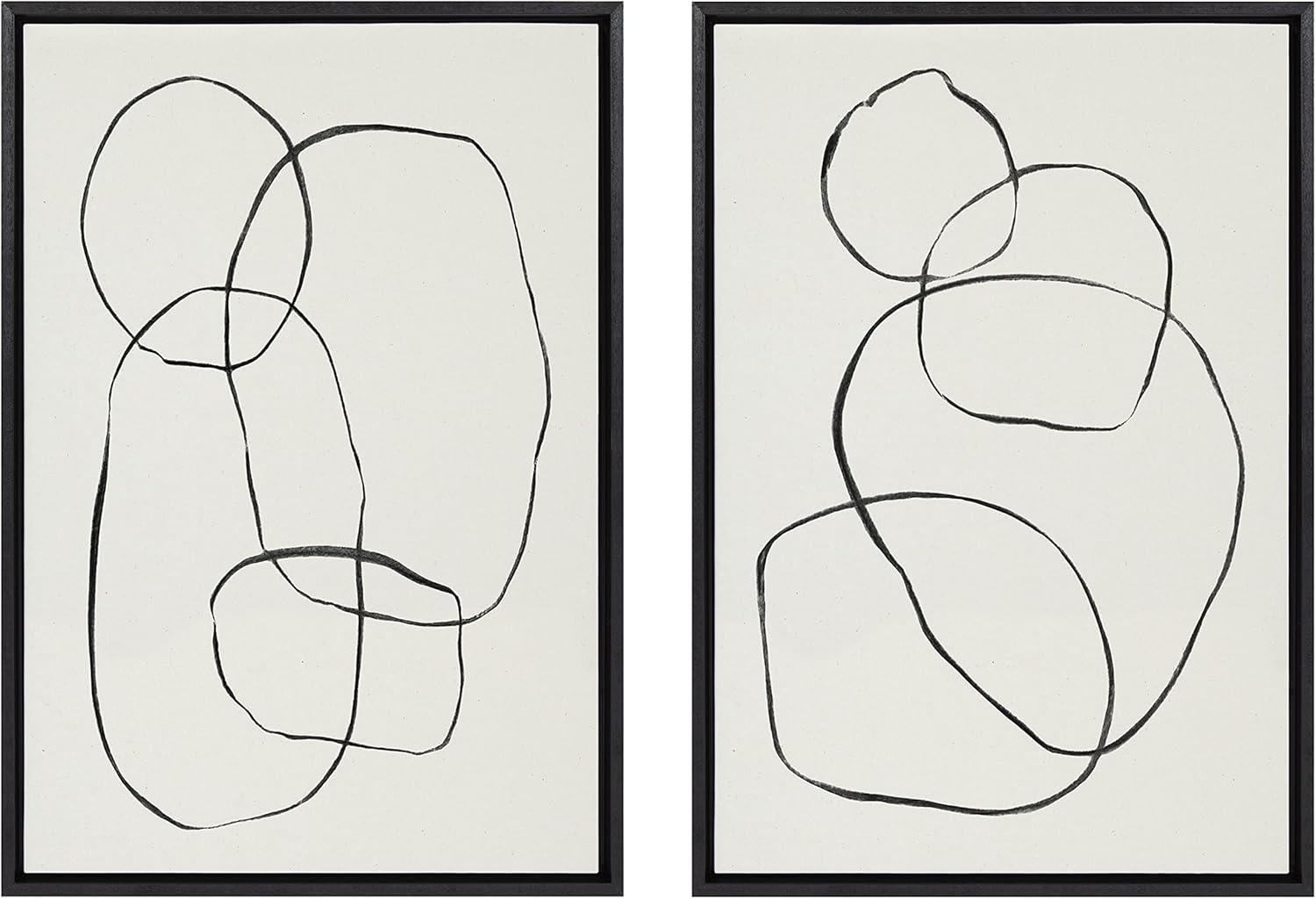 " 871 Modern Circles Flinen (left) & 869 Going In Circles Flinen (right) " by Teju Reval 2 - Pieces