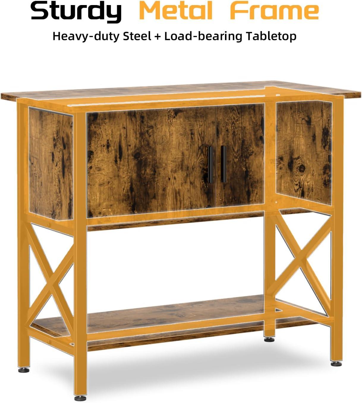 Tucker Murphy Pet™ Fish Tank Stand - 55-75 Gallon Wooden Aquarium Stand With Storage Cabinet For Fish Tank Accessories - 770 LBS Capacity, 51"X19.6"X35"H