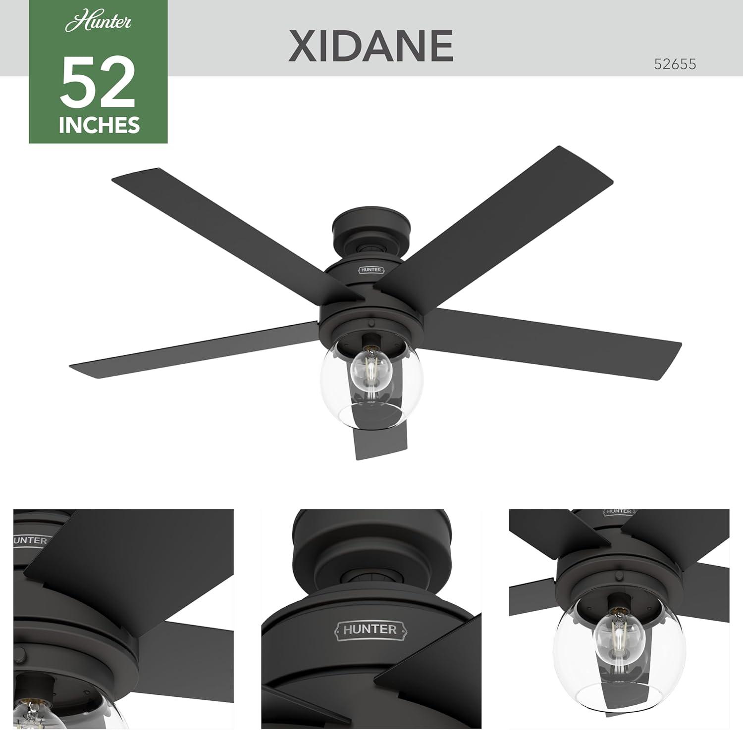 52" Xidane 5 -Blade LED Standard Ceiling Fan with Remote Control and Light Kit Included