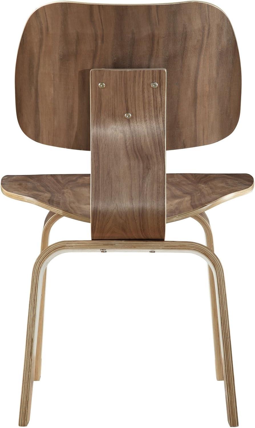 Low Profile Walnut Wood Side Chair with Natural Design