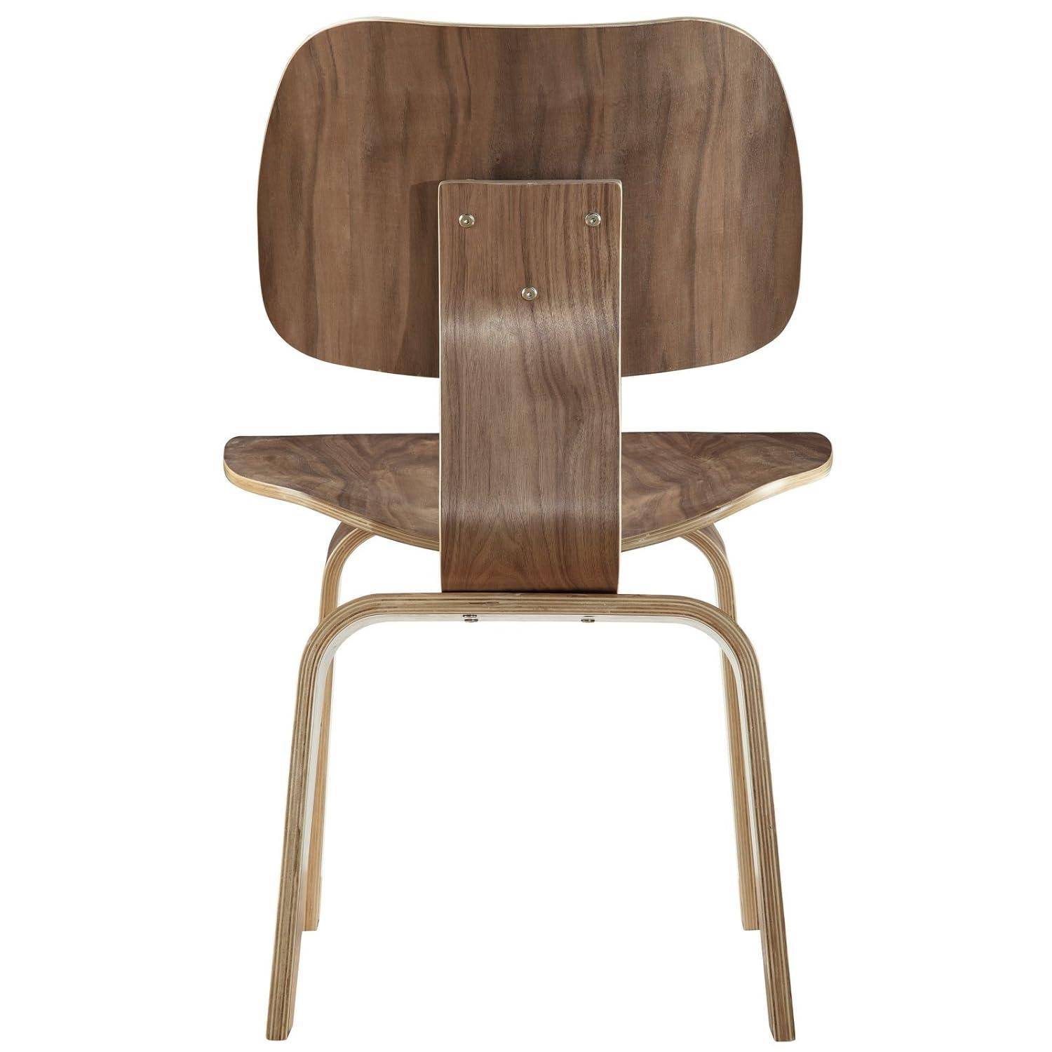 Low Profile Walnut Wood Side Chair with Natural Design