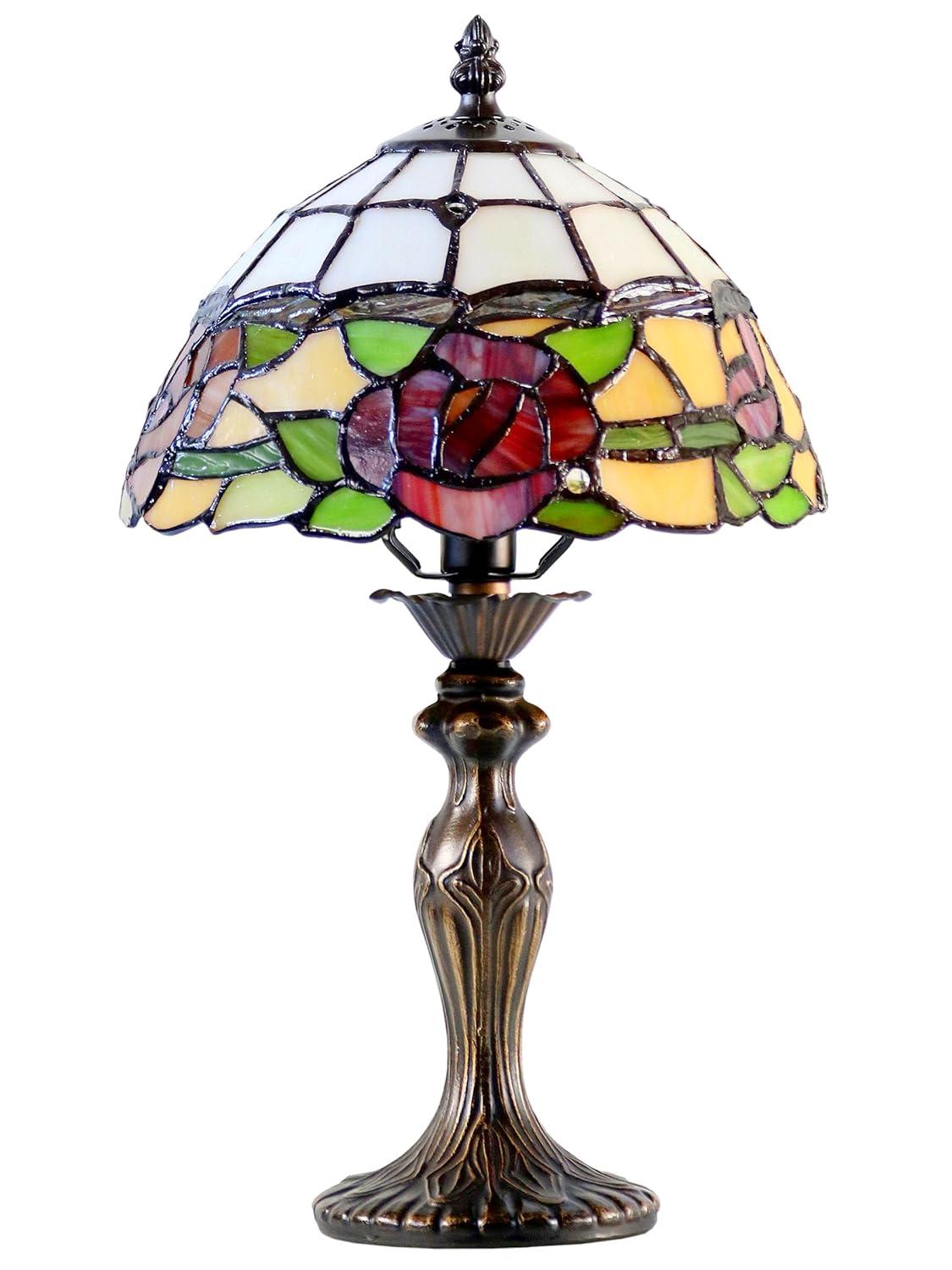 Dale Tiffany Innsdale Rose 15.25" Tall Handmade Tiffany Accent Lamp