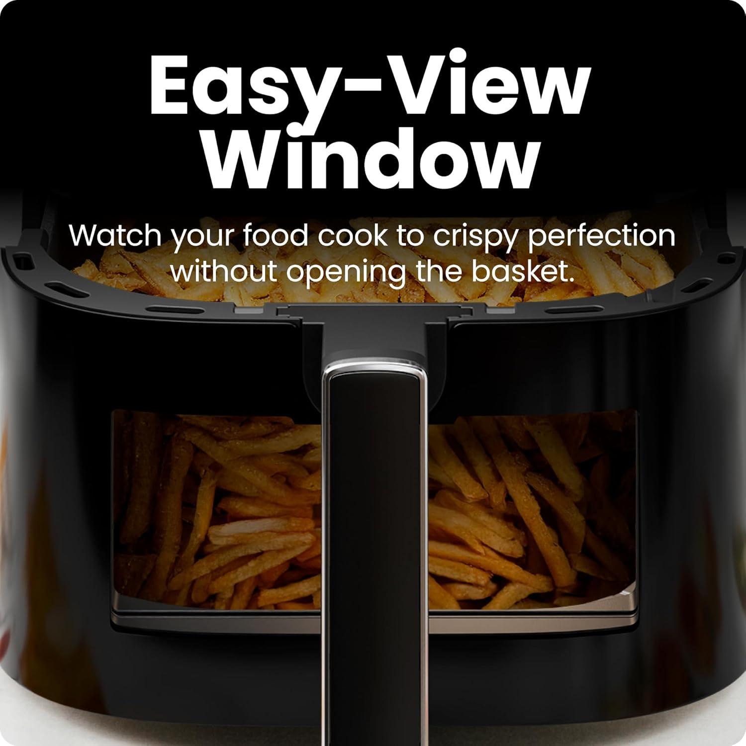 Chefman TurboFry Touch 6-Qt Easy-View Air Fryer w/ 4 Cooking Presets and 450°F Hi-Fry Button - Black