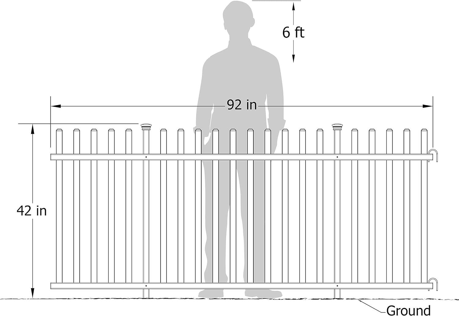 Lightweight White Vinyl Portable Picket Fence Kit with Metal Base