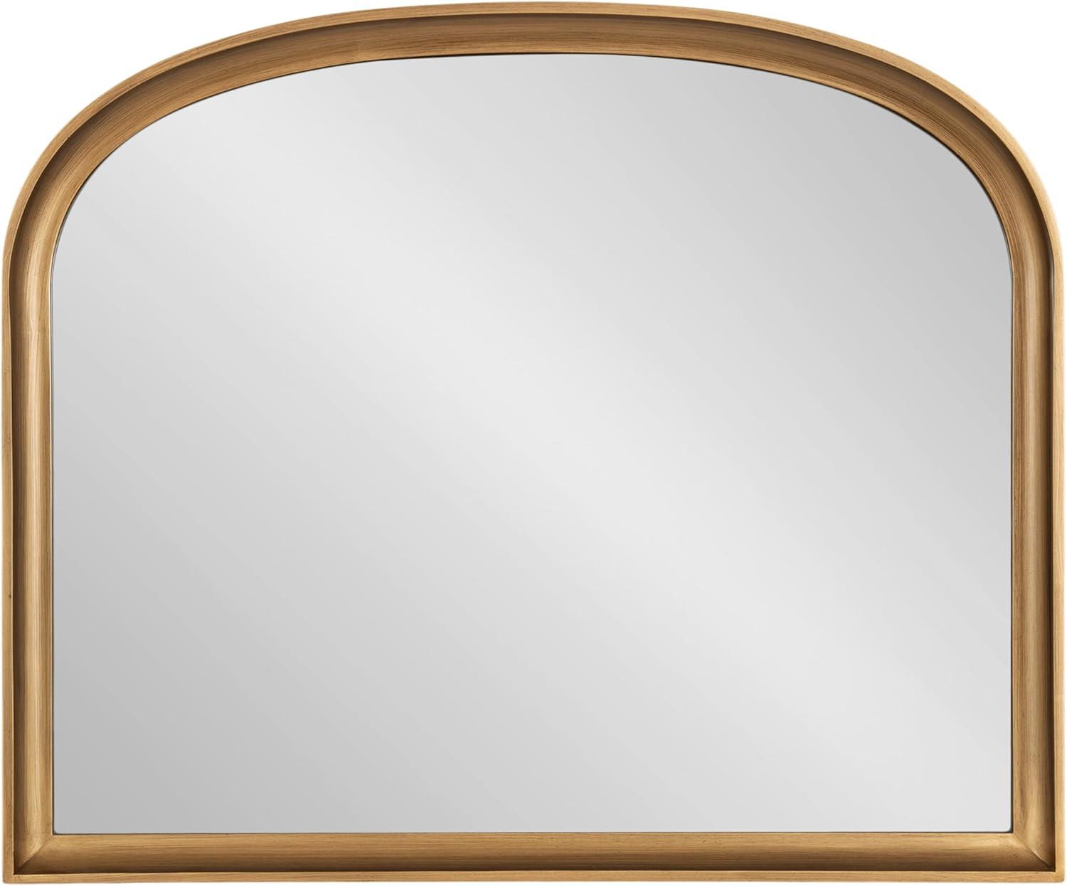 24"x36" Hatherleigh Basket Arch Wall Mirror Gold - Kate & Laurel All Things Decor: Durable Wooden Frame, No Assembly Required