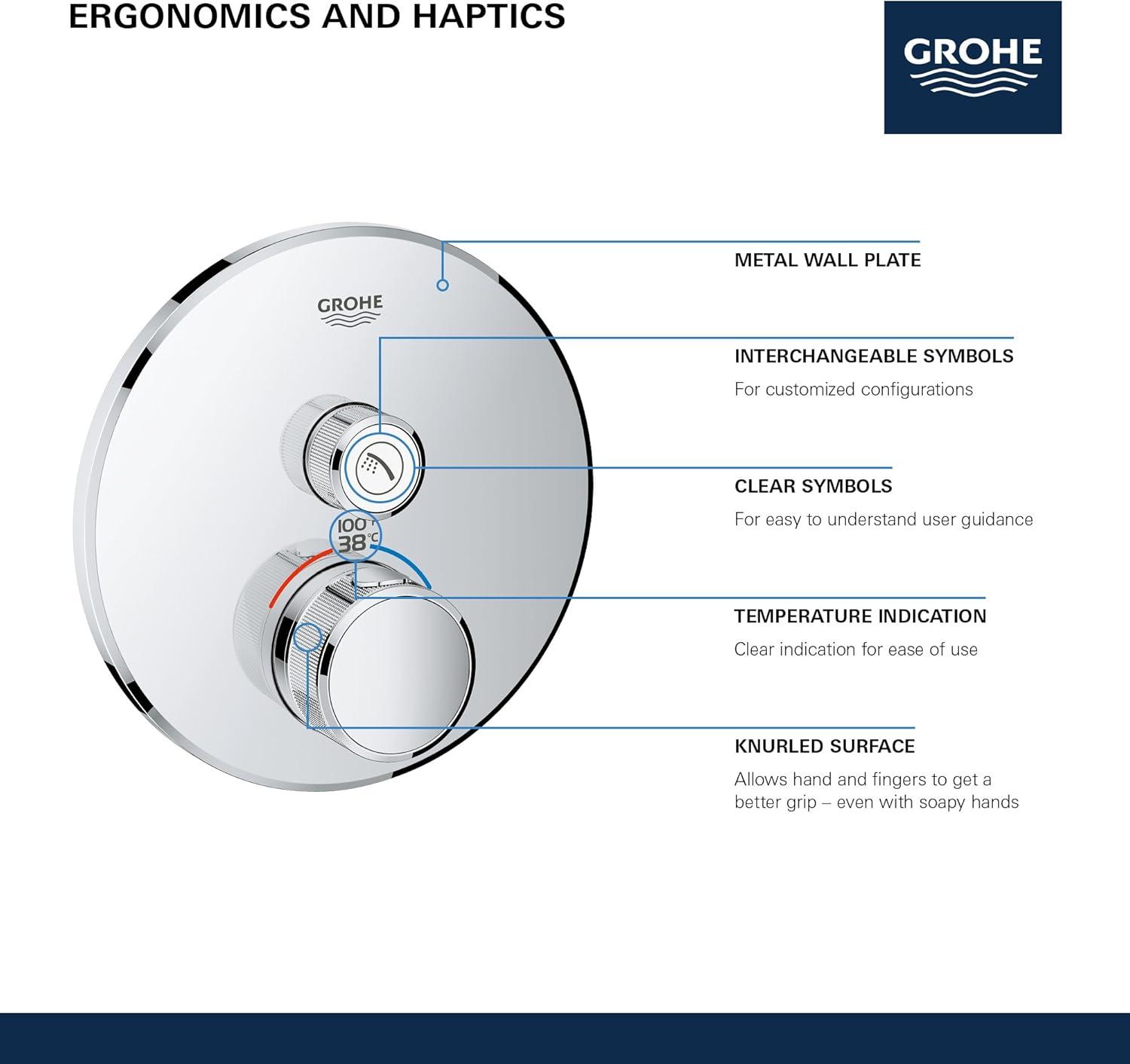 GROHE Grohtherm SmartControl Shower Thermostatic Valve Trim Kit