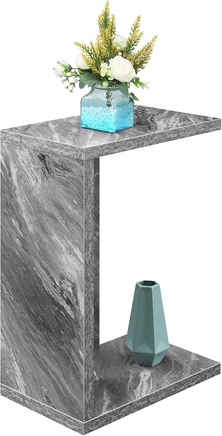 Convenience Concepts Northfield Admiral C End Table, Gray Faux Marble