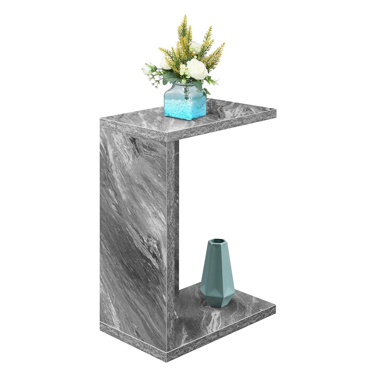 Convenience Concepts Northfield Admiral C End Table, Gray Faux Marble
