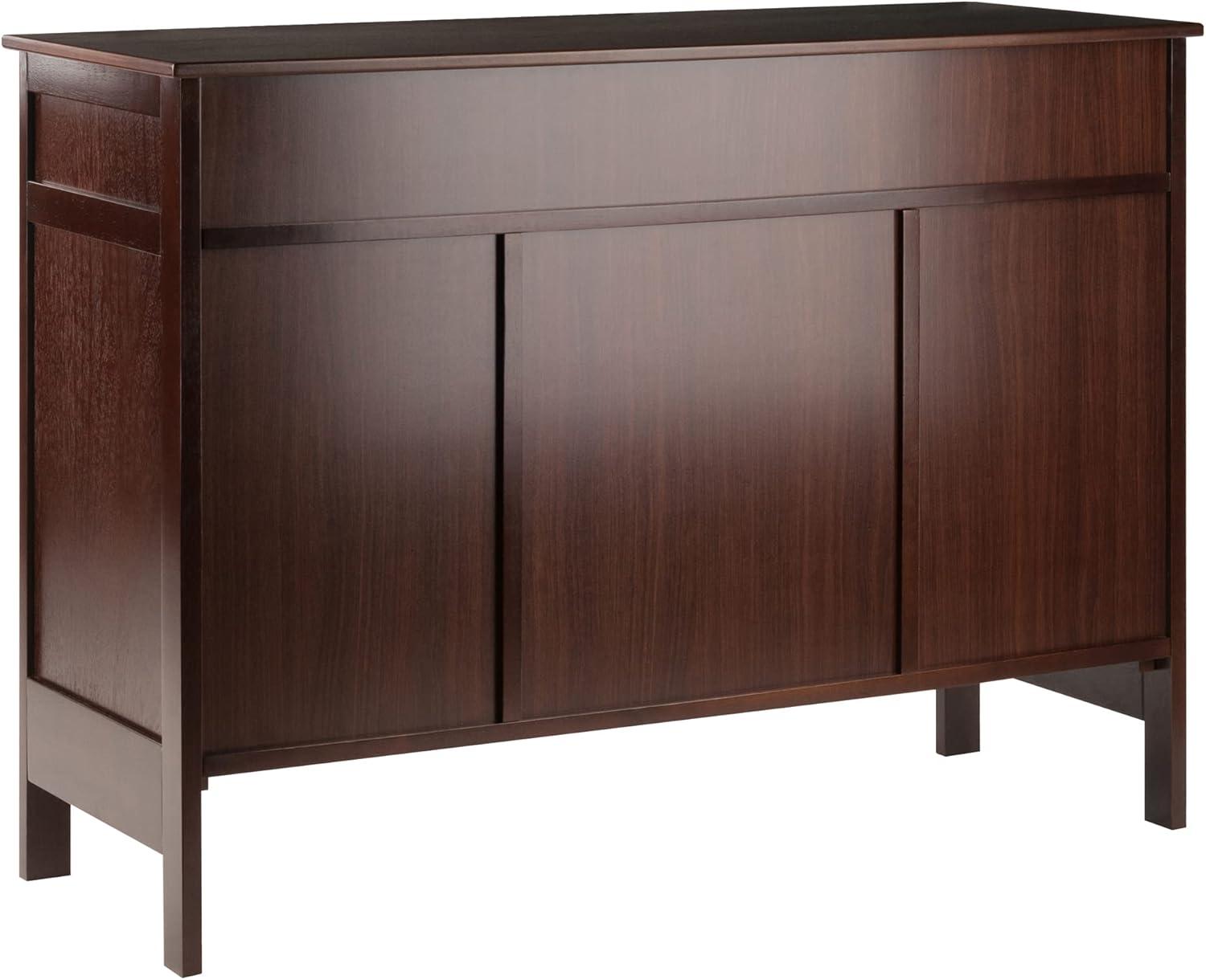 Winsome Gordon Buffet Cabinet/Sideboard Cappuccino: Transitional Style, Hardwood Frame, Sliding Doors, 2 Drawers