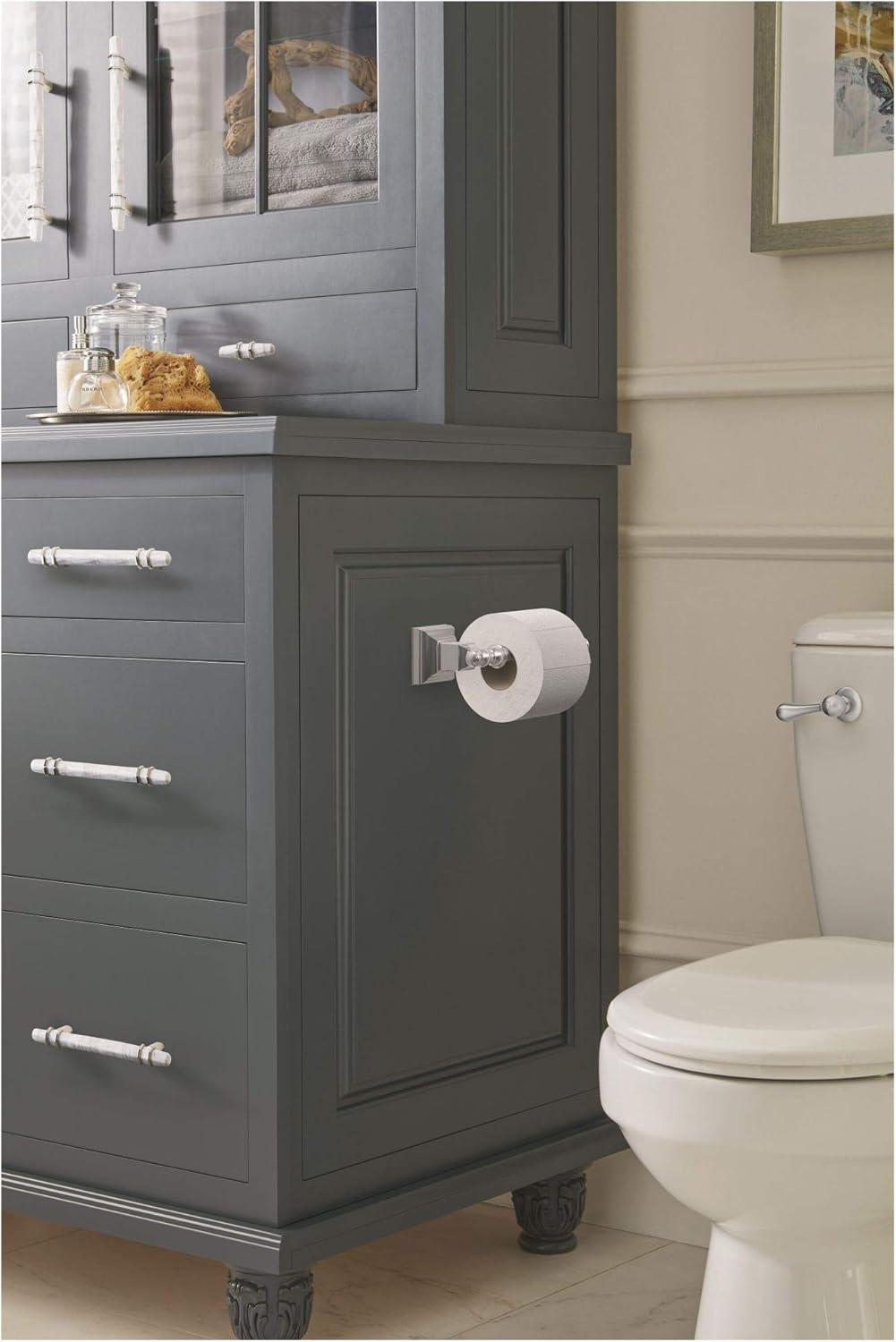 Polished Nickel Traditional Double Post Tissue Roll Holder