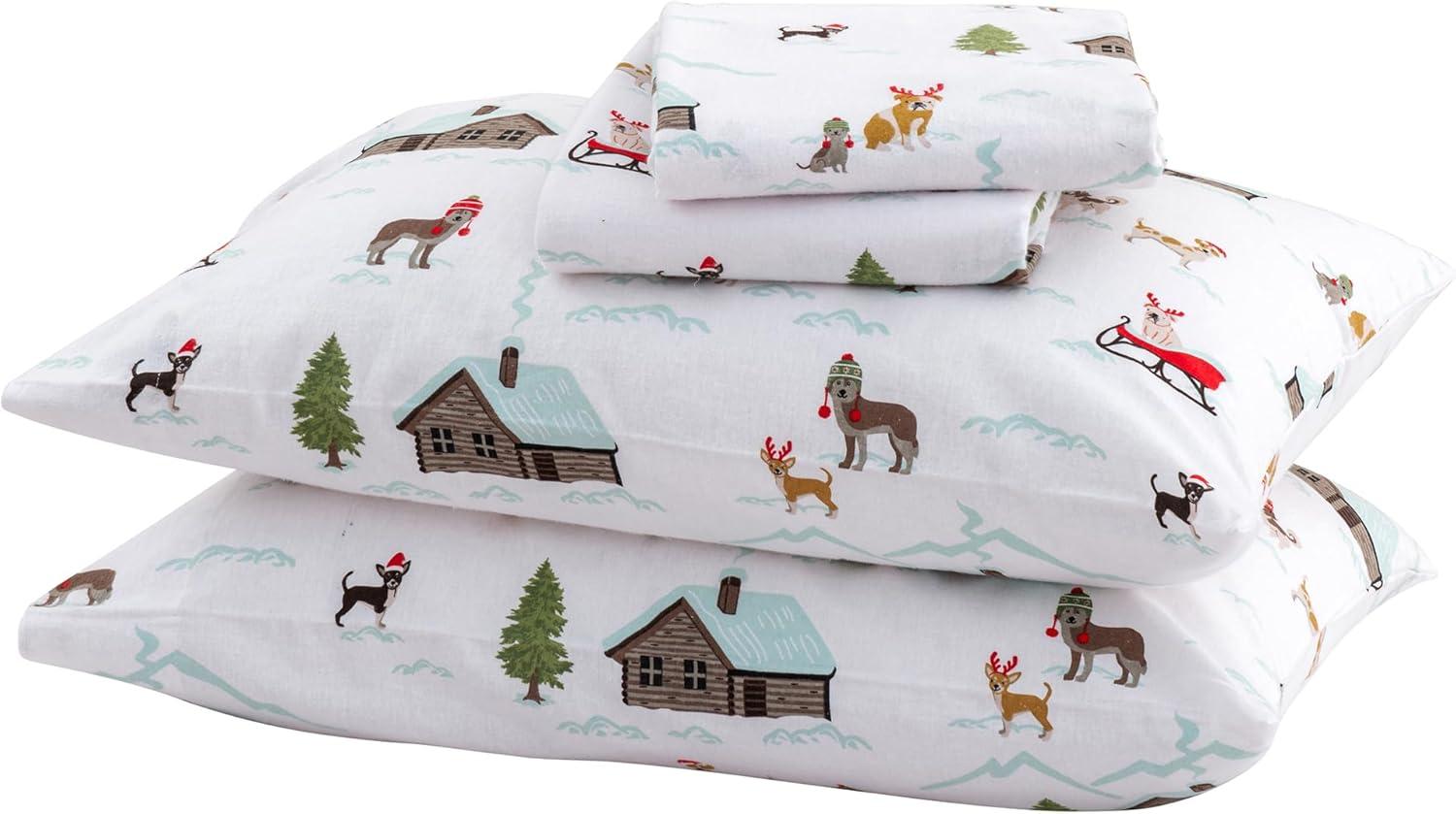 100% Cotton Holiday Flannel Sheet Set - Great Bay Home