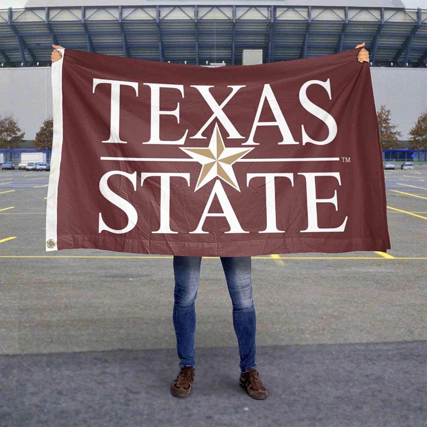 Texas State Bobcats Maroon Polyester College Flag with Grommets