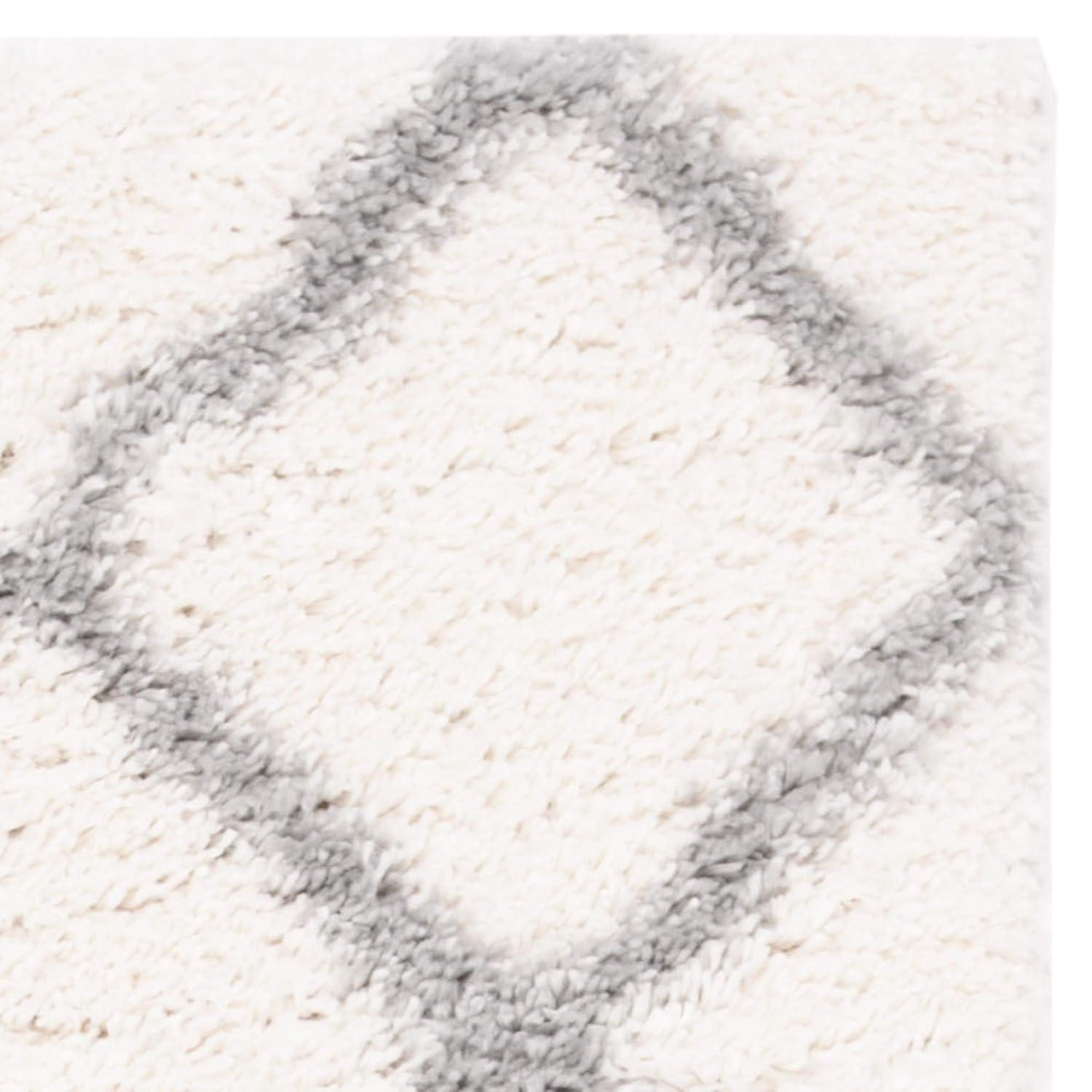 Parma Shag PMA521 Power Loomed Indoor Area Rug - 9'x12' - Cream/Grey - Safavieh