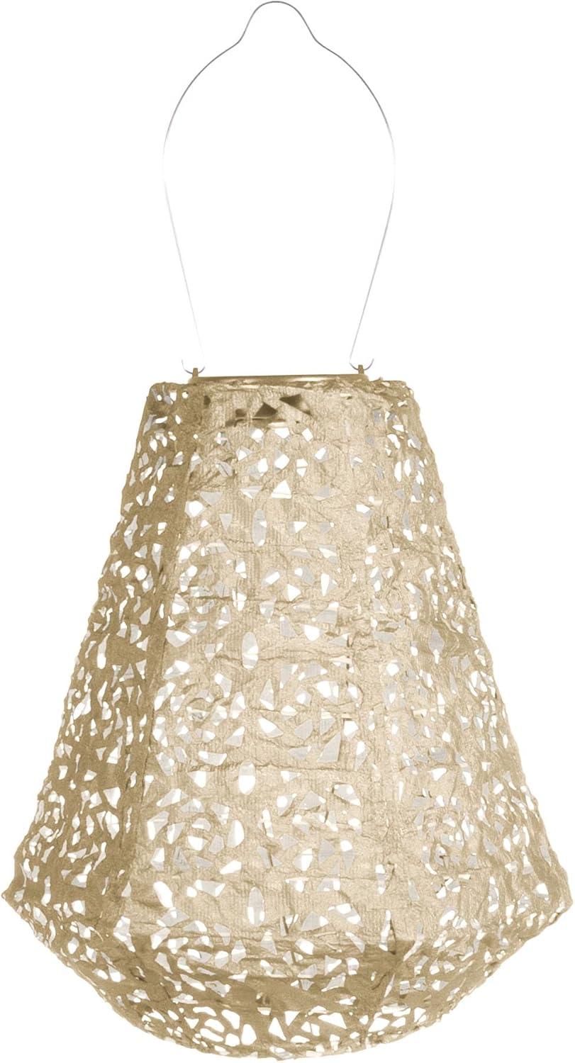 11'' Pearl Tyvek Solar Powered Outdoor Lantern