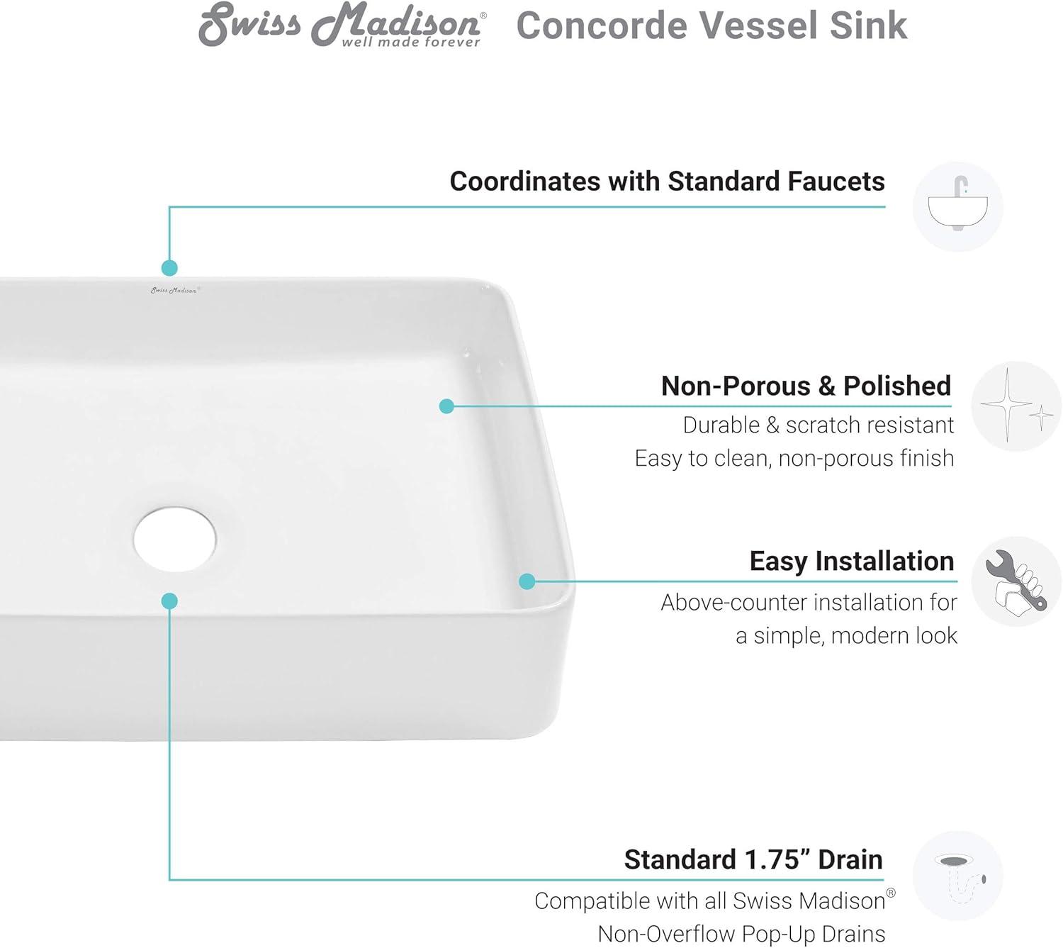 Concorde Rectangle Ceramic Vessel Sink