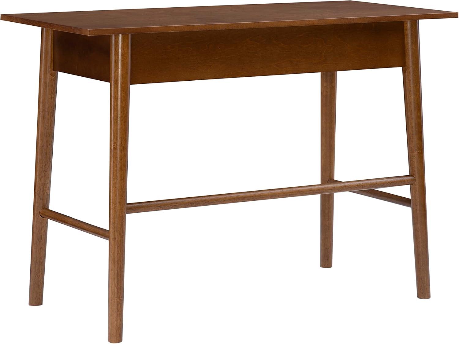 Mid-Century Walnut Writing Desk with Black Drawer Knob