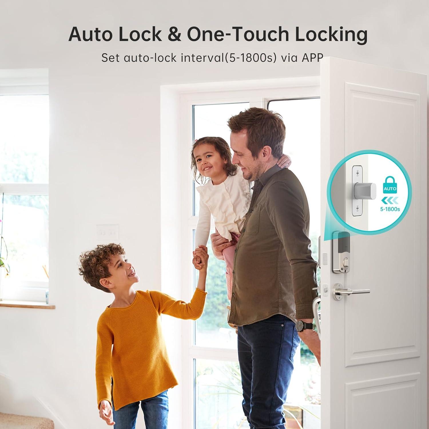 Wi-Fi & Bluetooth Smart Lock, Keyless Entry Smart Front Lock, hornbill Touch Screen Keypads, App Control, Auto Lock, Compatible with Alexa, Remotely Control (Included G2 Gateway)