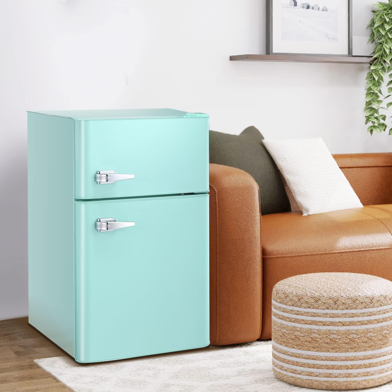 Mint Green Compact Retro 3.2 Cu. Ft. Mini Refrigerator with Freezer