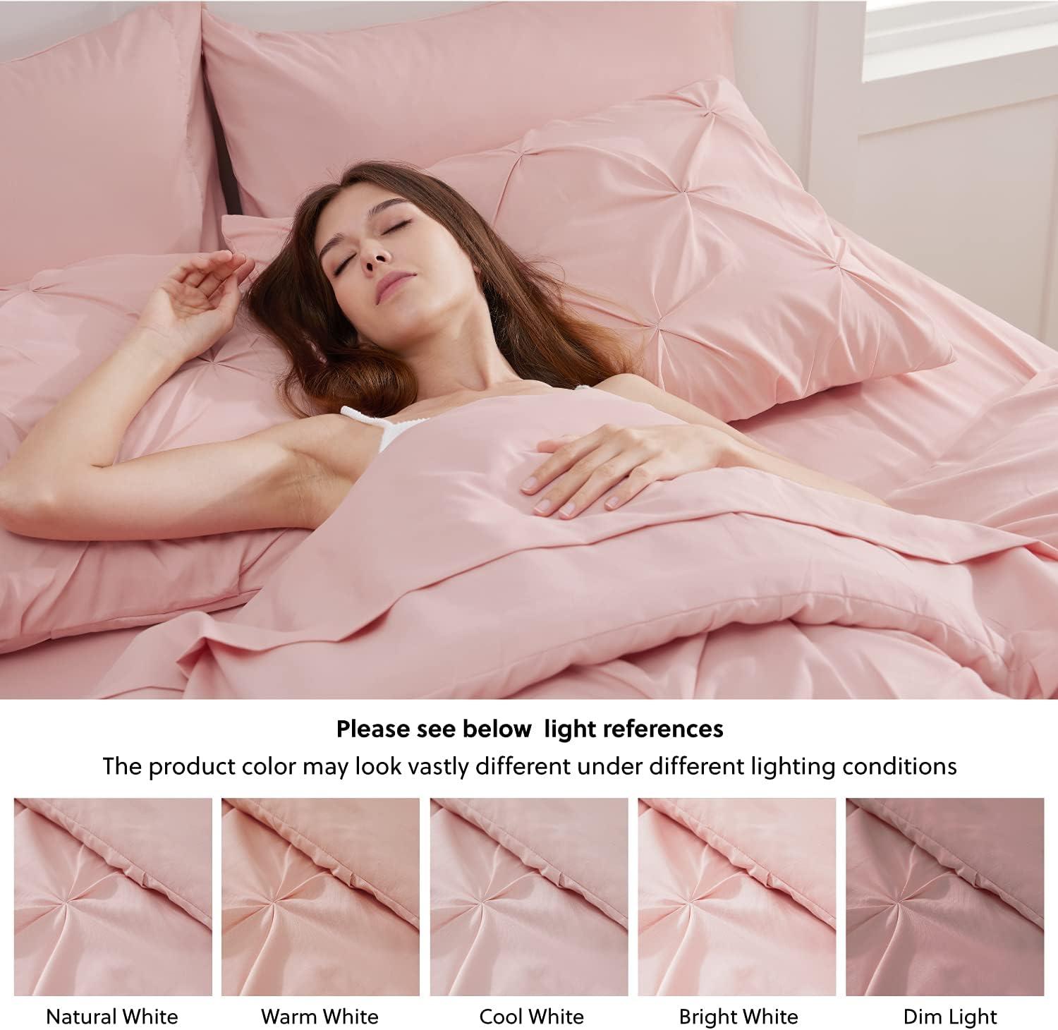 Bedsure California King Sheet Sets - 4 Pieces Soft Cal King Sheets - Breathable & Cooling - Hotel Luxury - Easy Care Polyester Microfiber Bedding for Women, Men, Dusty Pink