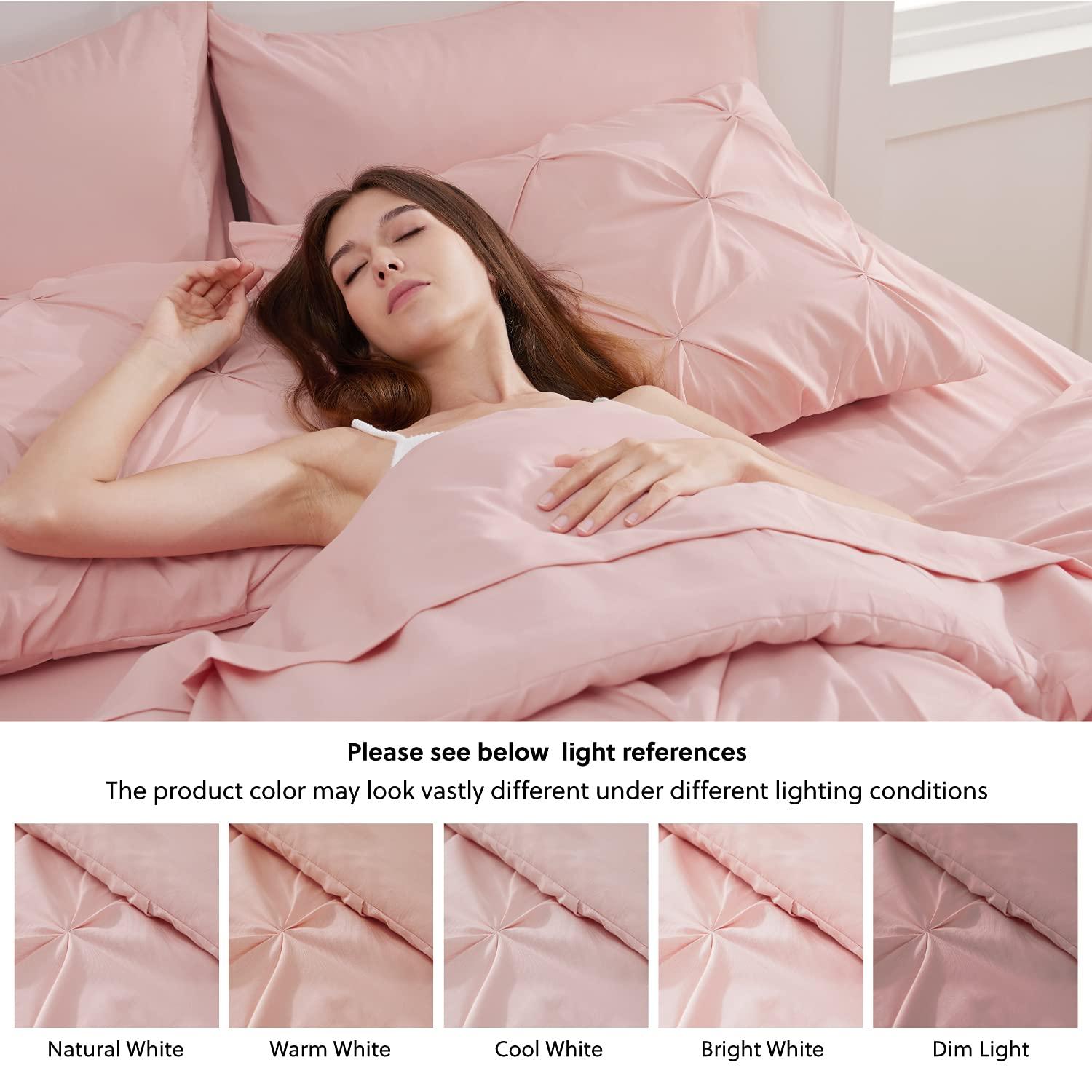 Bedsure California King Sheet Sets - 4 Pieces Soft Cal King Sheets - Breathable & Cooling - Hotel Luxury - Easy Care Polyester Microfiber Bedding for Women, Men, Dusty Pink