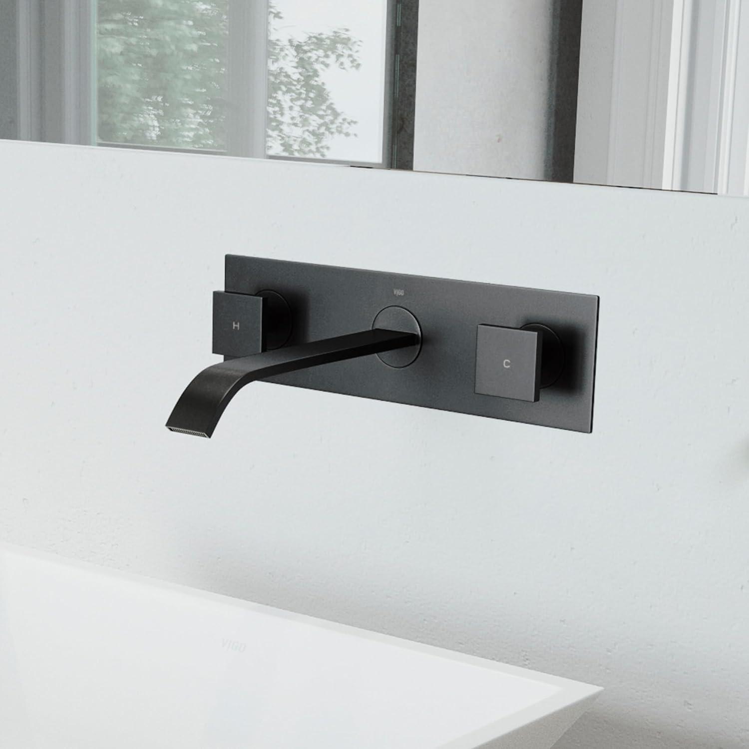 Titus 3" H Two Handle WaterSense Wall Mount Bathroom Faucet