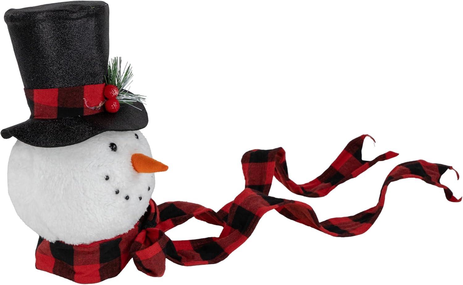 Northlight Plush Snowman in Top Hat Christmas Tree Topper -12" - Unlit