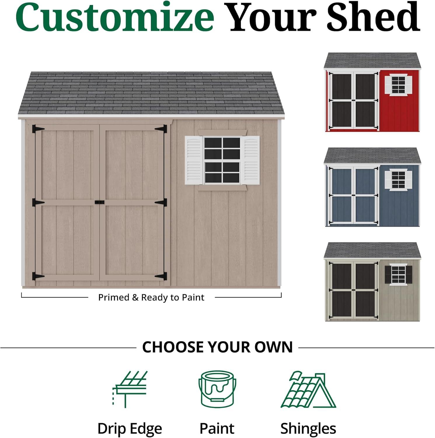 Little Cottage Co. 10x10 Value Workshop Shed with Operable Windows, Outdoor Wood Storage Do-It-Yourself Precut Kit