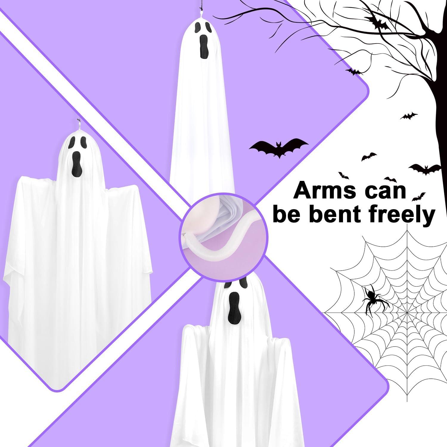 47 Inch Blue Light-Up Hanging Halloween Ghost Decoration