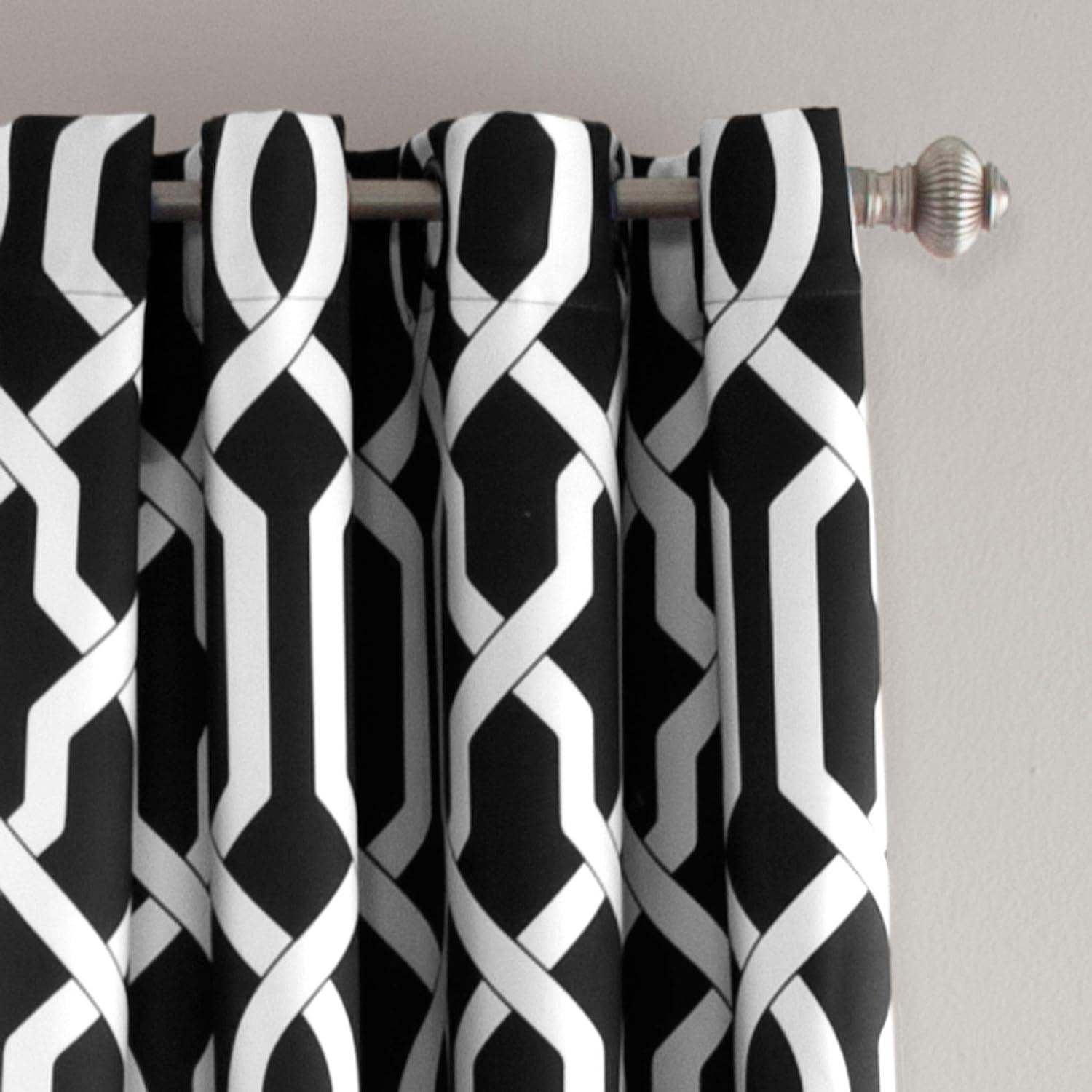 Trellis Polyester Room Darkening Curtain Pair