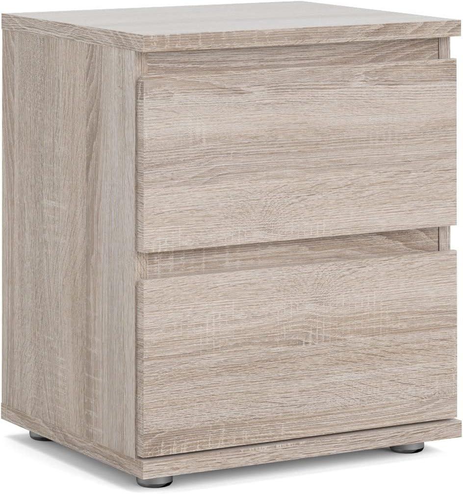 Tvilum Aurora 2 Drawer Bedroom Nightstand for Adults, Truffle