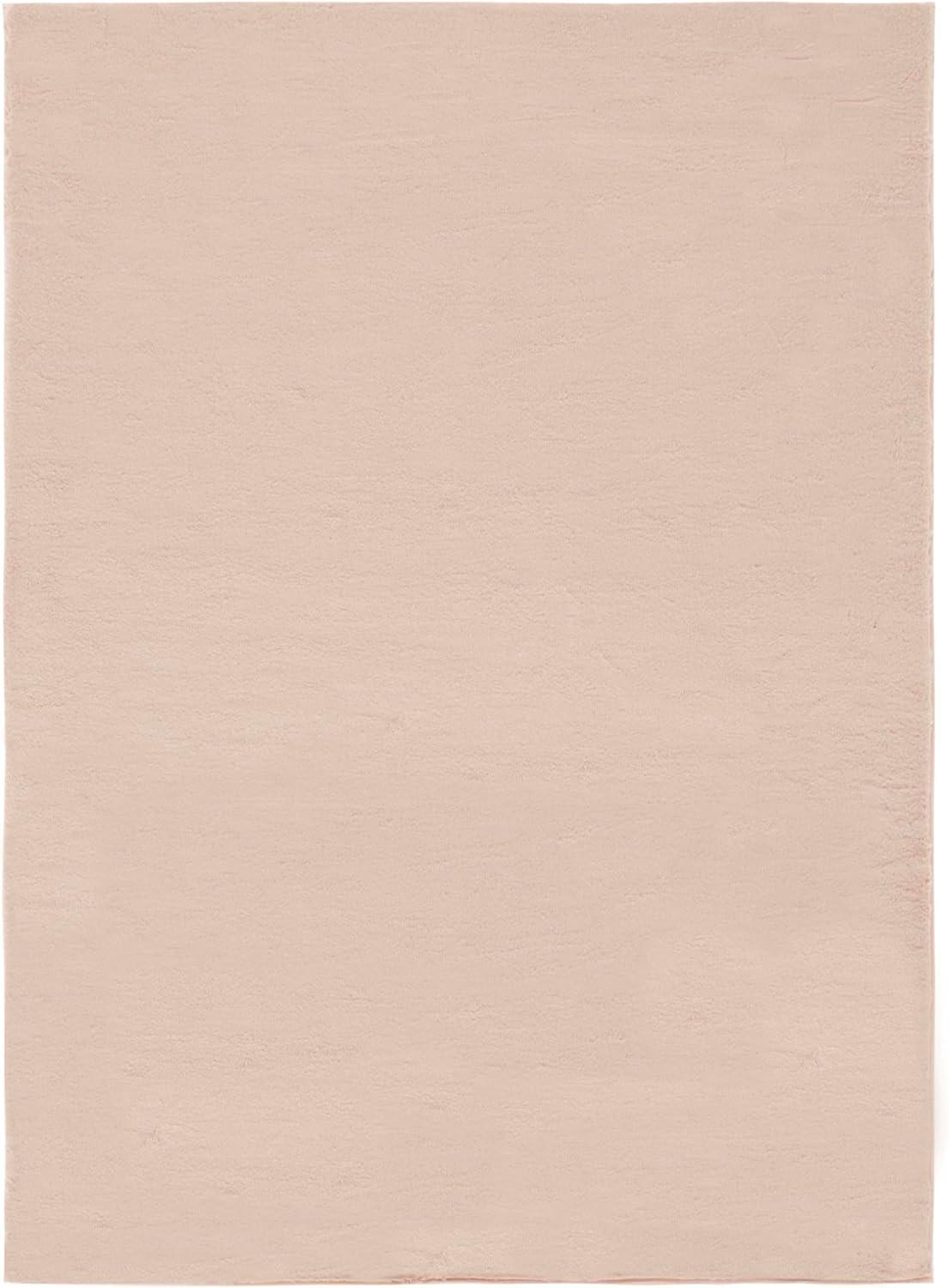 SAFAVIEH Faux Rabbit Fur Davin Solid Area Rug, Beige, 6' x 9'