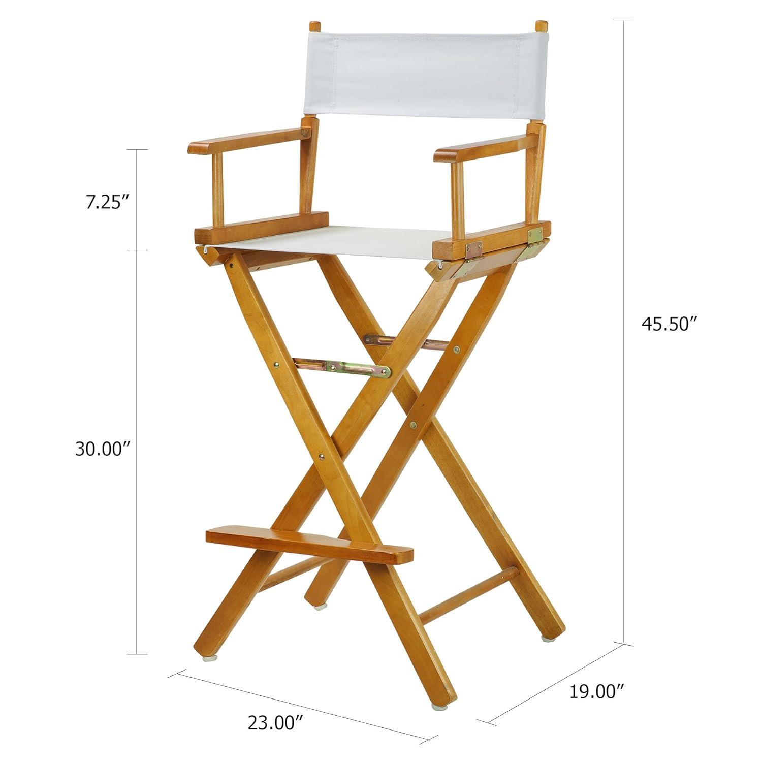 "30" Director's Chair Honey Oak Frame-White Canvas"