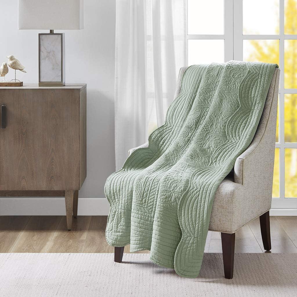 Journey Oversized Quilted Throw with Scalloped Edges