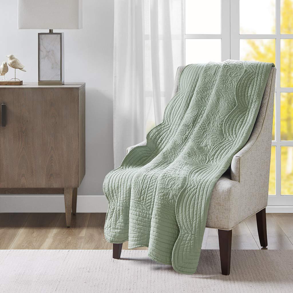Madison Park Journey Oversized Quilted Throw with Scalloped Edges