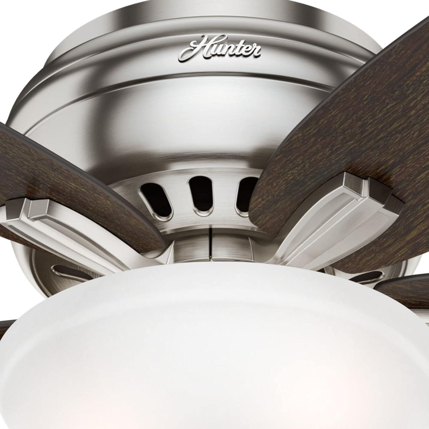Newsome 42" 5 - Blade Traditional Flush Mount Indoor Ceiling Fan with Lights and Pull Chains