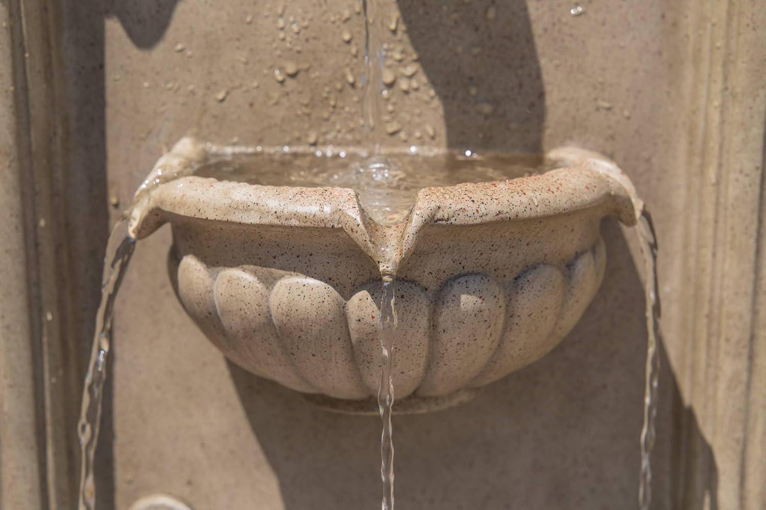 John Timberland Royal 35" High Sandstone LED Outdoor Wall Fountain