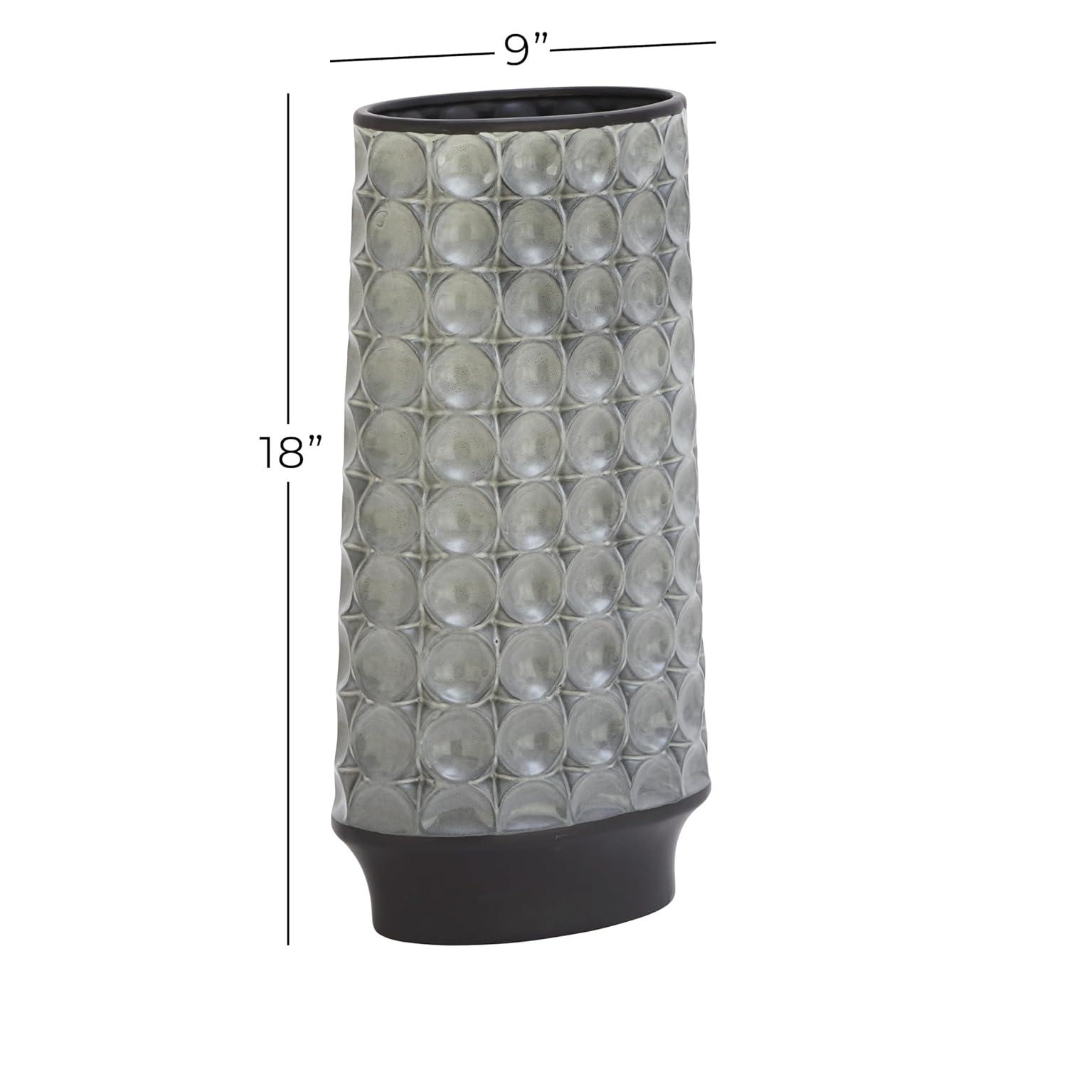 DecMode 18" Silver Ceramic Vase