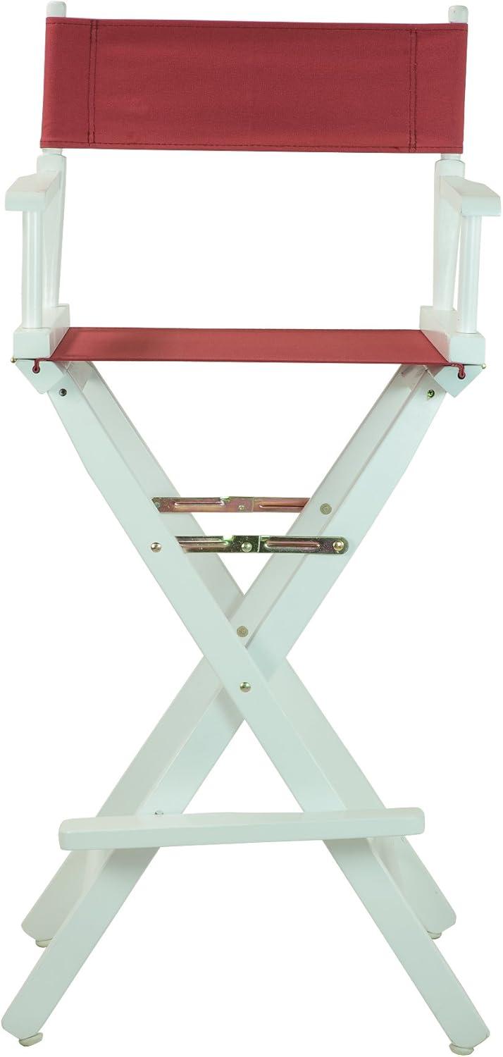 Director's Stool 30 Inch, White Wood Base with Multiple Seat Color Choices